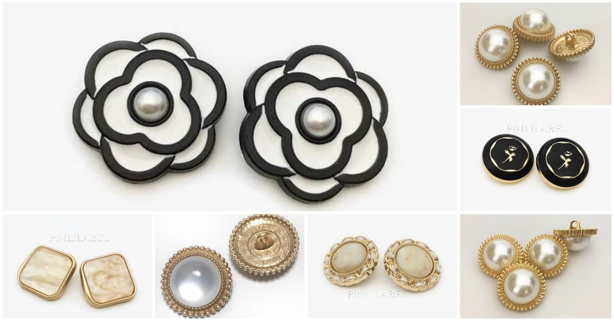 black and silver chanel buttons